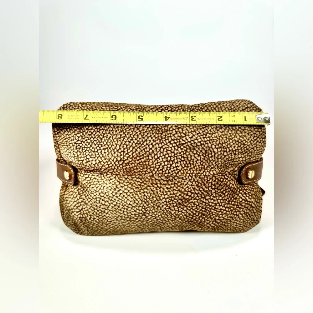 BORBONESE Pouch by Redwall Quial Pattern Suede leather- Authentic Made in Italy
